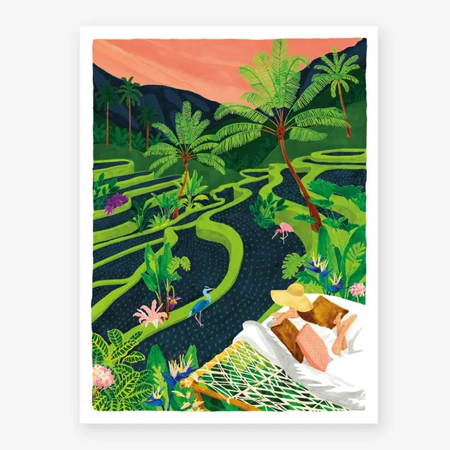 all-the-ways-to-say-bali-with-a-view-affiche-tropicale-18x24 image 1