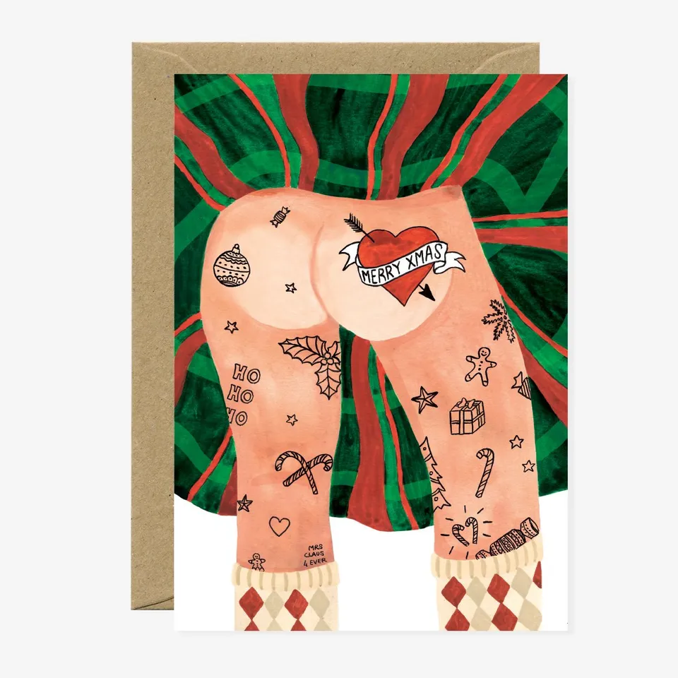 all-the-ways-to-say-santa-tatoo-carte-de-v-ux-no-l-a6-humoristique image 1