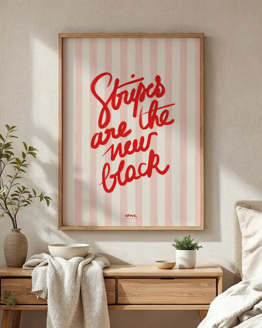 all-the-ways-to-say-stripe-new-black-affiche-rose-50x70 image 2