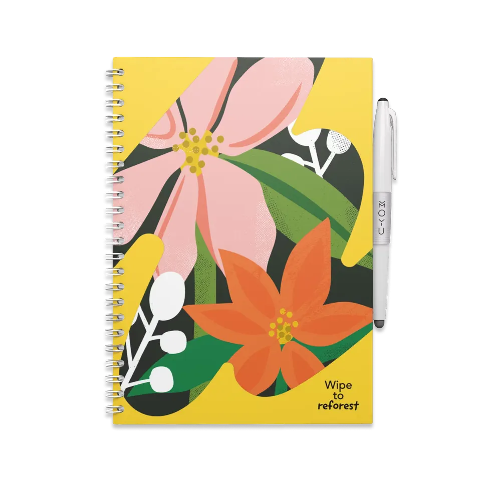 moyu-flower-vibes-carnet-effa-able-a5-motif-fleurs image 1