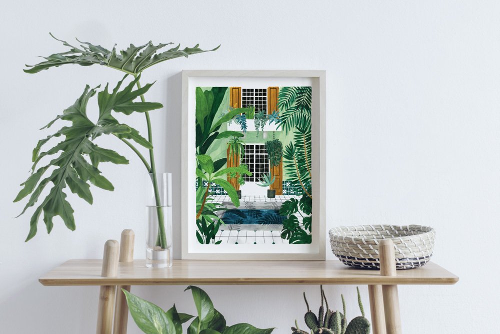 all-the-way-to-say-riad-affiche-18x24-patio-piscine image 2