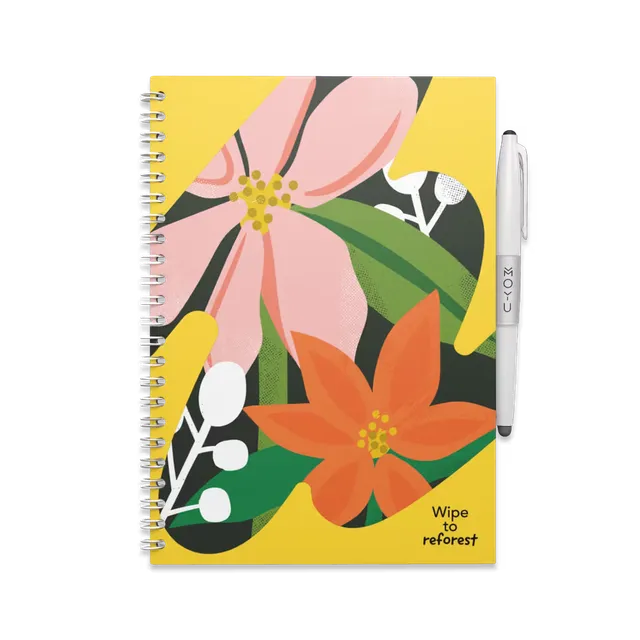 moyu-erasable-notebooks-flower-vibes-carnet-effa-able-a5-papier-pierre image 1