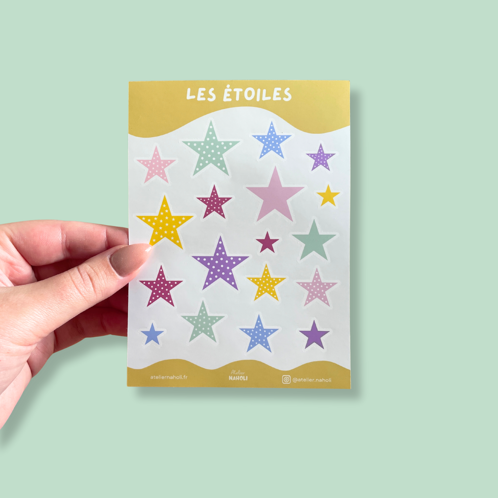 atelier-naholi-planche-de-stickers-les-toiles-autocollants-a6-mat image 1