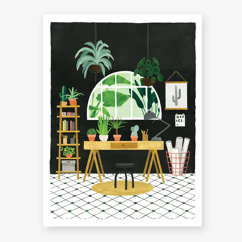 all-the-ways-to-say-office-affiche-bureau-plantes-18x24-cm image 1
