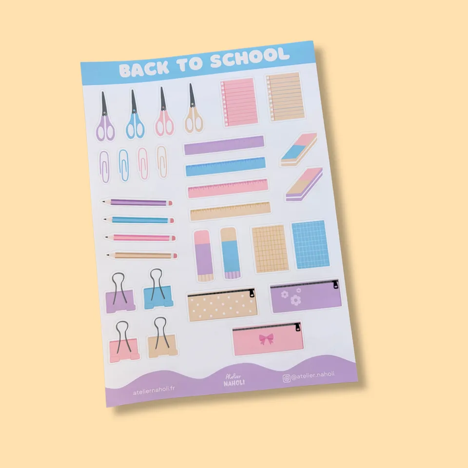 atelier-naholi-planche-de-stickers-back-to-school-a5-31-stickers-mat image 1