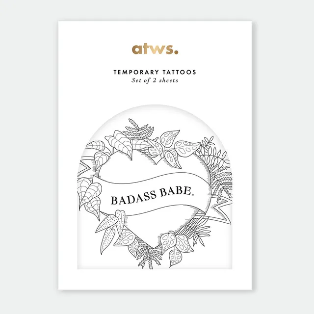 all-the-ways-to-say-badass-babe-tatouage-temporaire-2-planches image 1