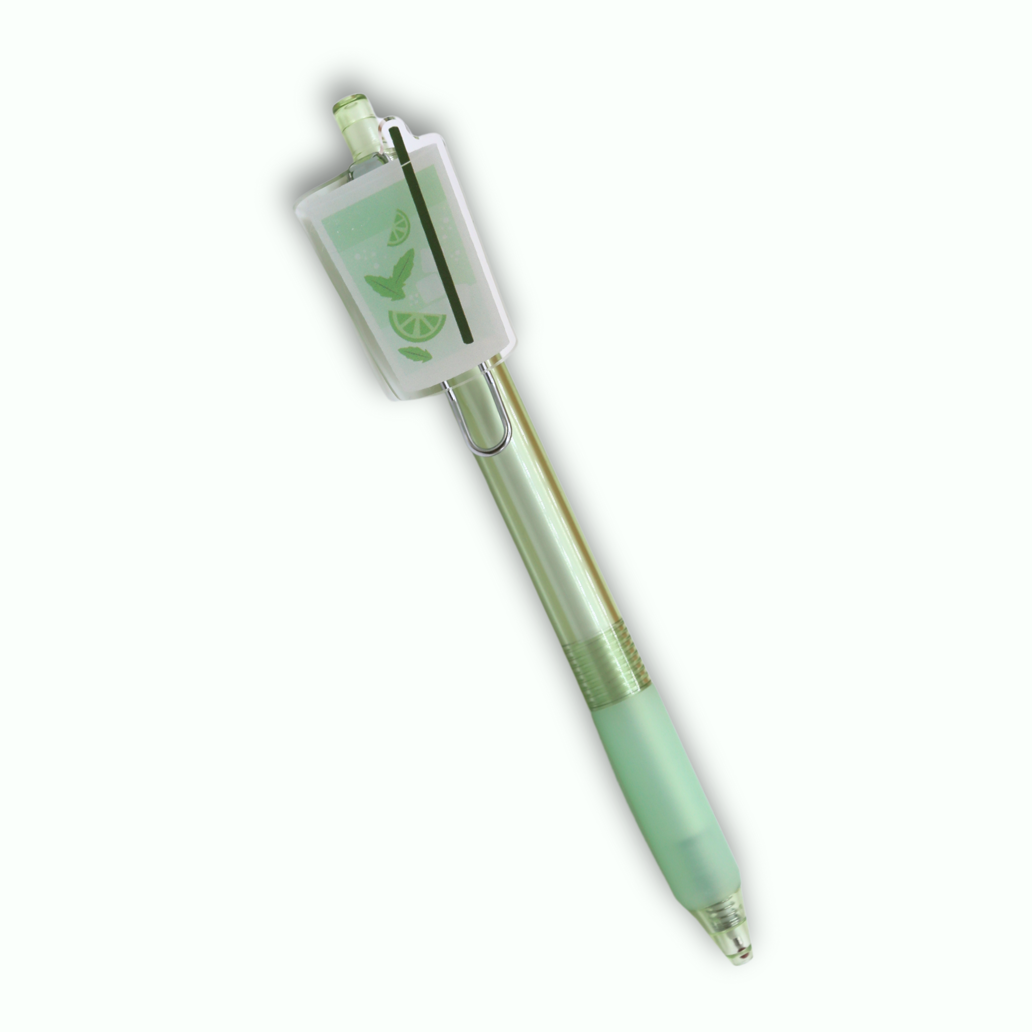 atelier-naholi-stylo-verre-mojito-stylo-bille-vert-encre-noire image 1