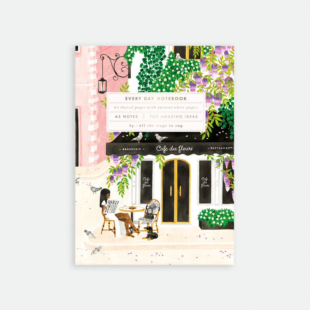 all-the-ways-to-say-paris-carnet-a5-caf-terrasse-dorure image 1