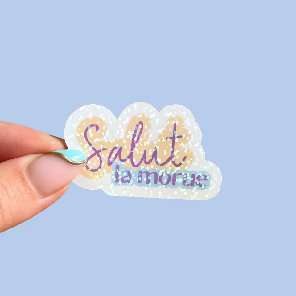 atelier-naholi-salut-la-morue-sticker-l-unit-paillettes-5-5-x-3-2-cm image 1