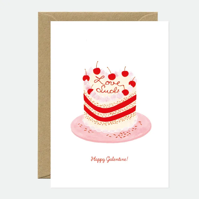 all-the-ways-to-say-love-sucks-cake-carte-de-voeux-a6-humour image 1