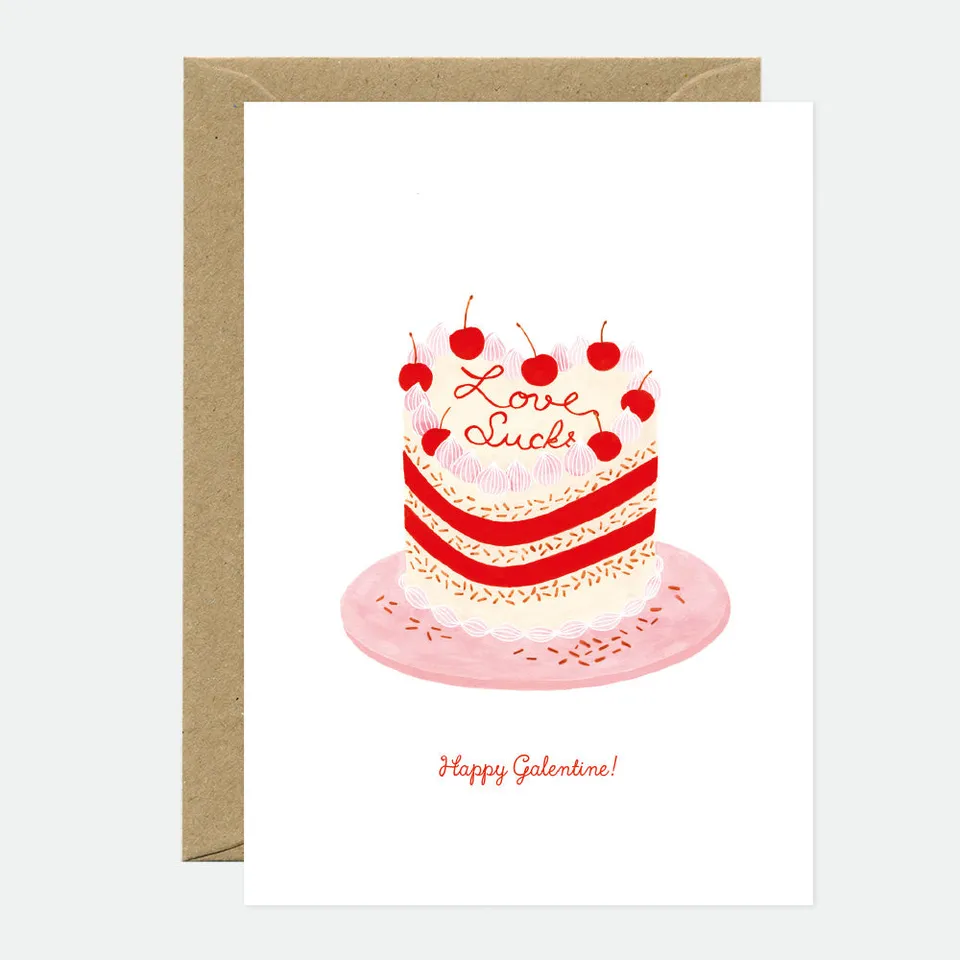 all-the-ways-to-say-love-sucks-cake-carte-de-voeux-a6-humour image 1