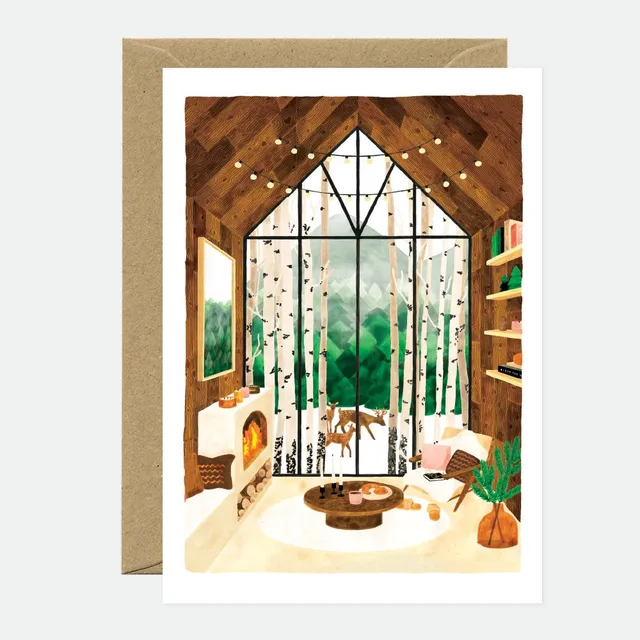 all-the-way-to-say-lapland-carte-de-voeux-a6-chalet-hiver image 1