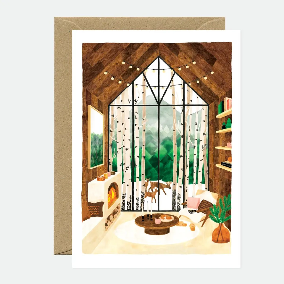 all-the-way-to-say-lapland-carte-de-voeux-a6-chalet-hiver image 1