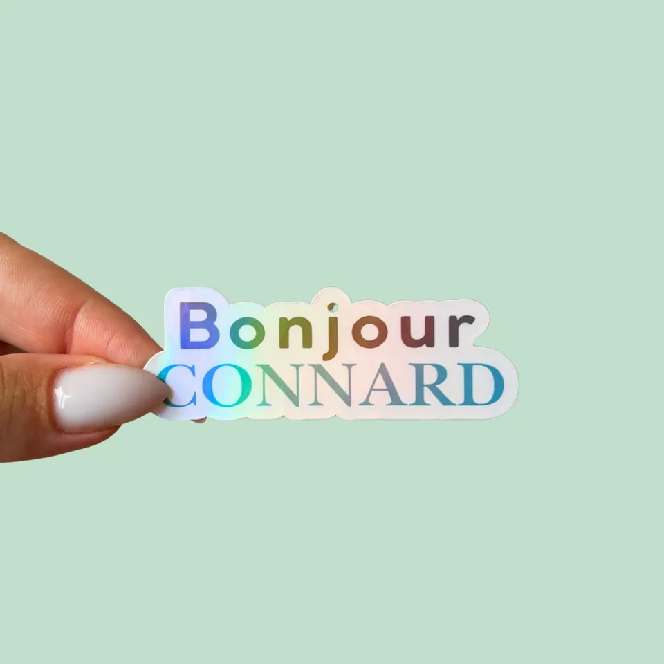 atelier-naholi-sticker-bonjour-connard-holographique-7cm image 1