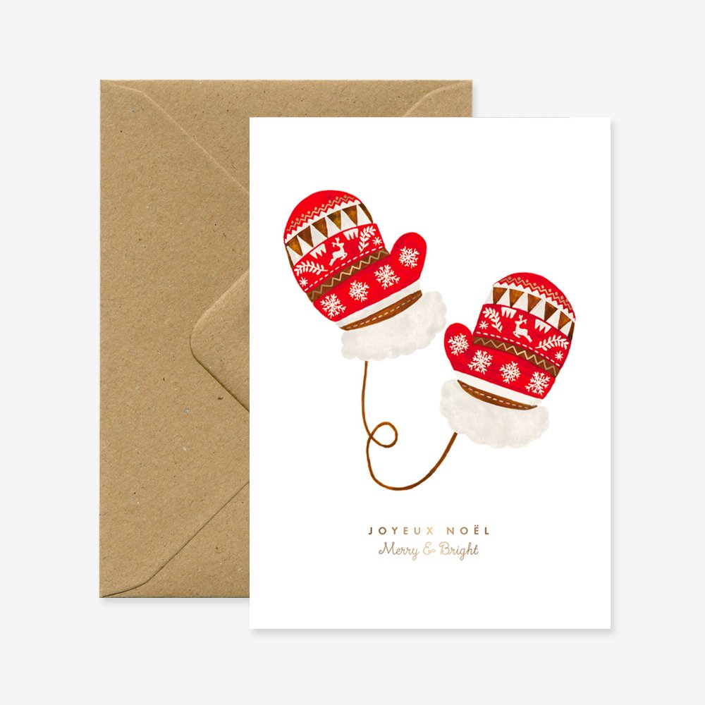 all-the-way-to-say-xmas-gloves-carte-de-v-ux-a6-dorure image 1