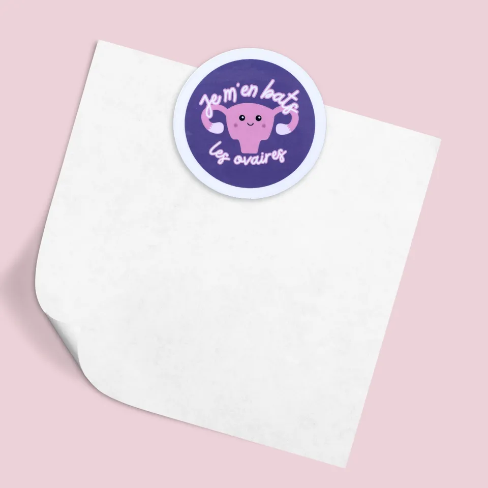 atelier-naholi-ovaires-magnet-rond-5-cm-ut-rus-humour image 1