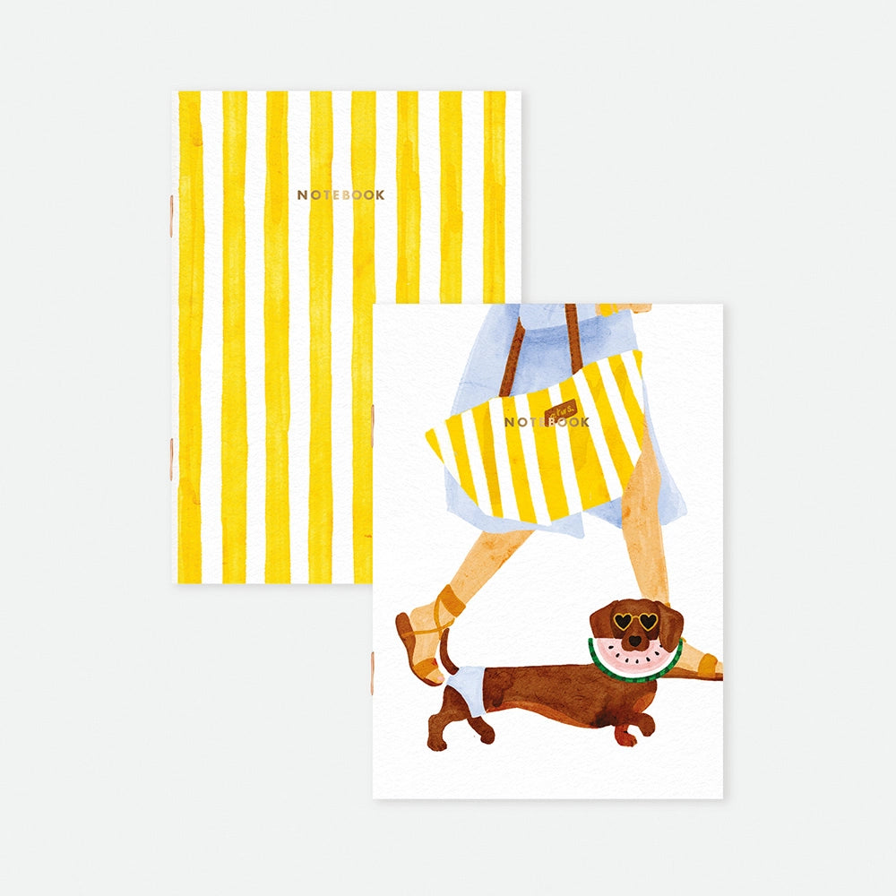 all-the-ways-to-say-summer-dachshund-duo-carnets-poche-a6 image 1