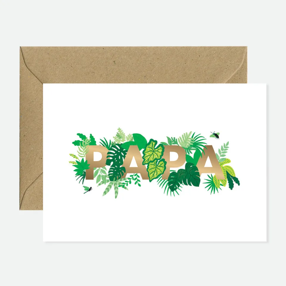 all-the-way-to-say-papa-plants-carte-voeux-dor-e-a6 image 1