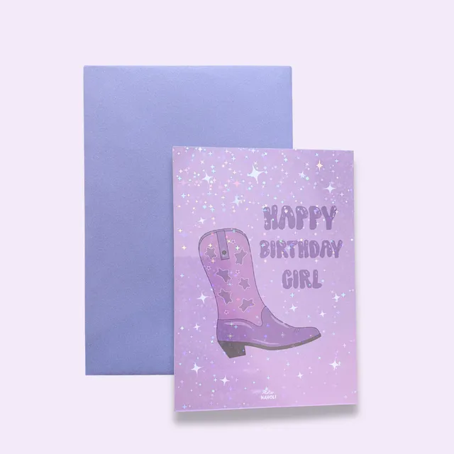 atelier-naholi-carte-santiags-happy-birthday-girl-paillette-a6 image 1