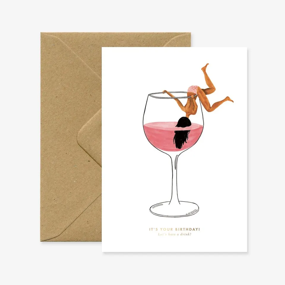 all-the-ways-to-say-just-one-drink-carte-anniversaire-a6-vin image 1