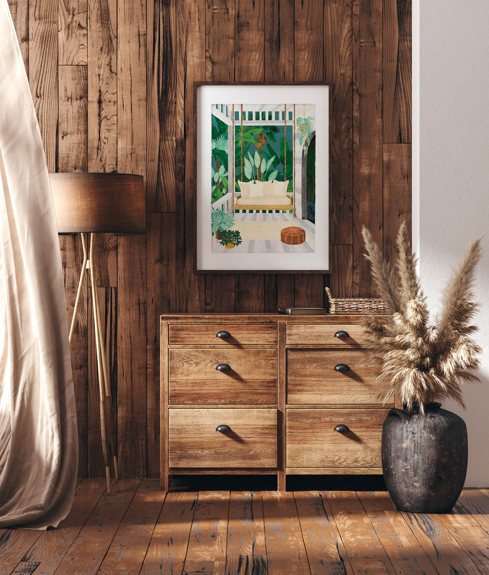 all-the-ways-to-say-porche-affiche-tropicale-medium-29-7x39-7cm image 2