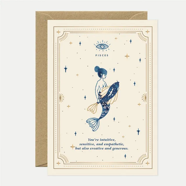 all-the-ways-to-say-pisces-carte-voeux-dor-e-a6-poissons image 1