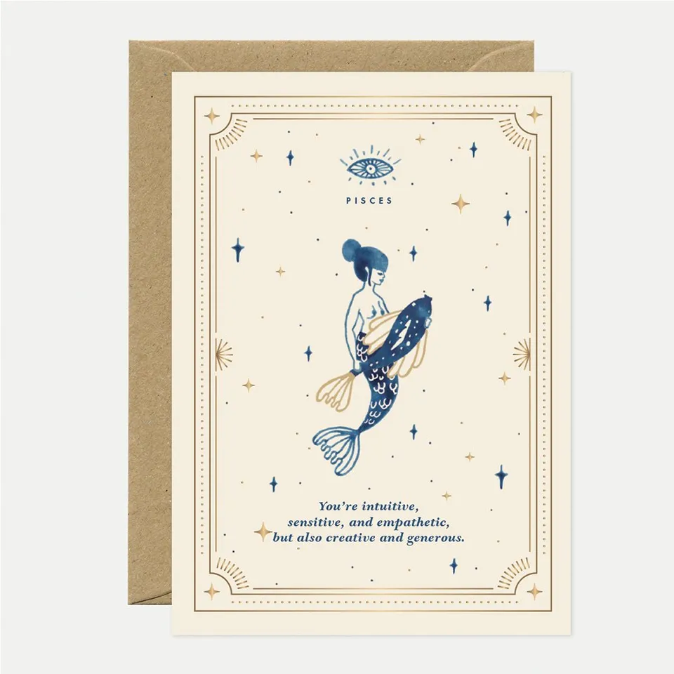 all-the-ways-to-say-pisces-carte-voeux-dor-e-a6-poissons image 1