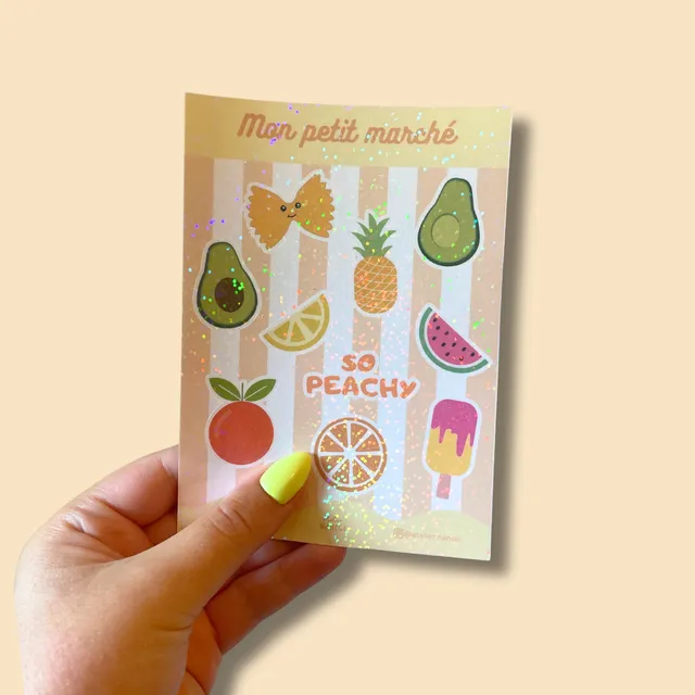 atelier-naholi-mon-petit-march-planche-stickers-a6-paillettes image 1