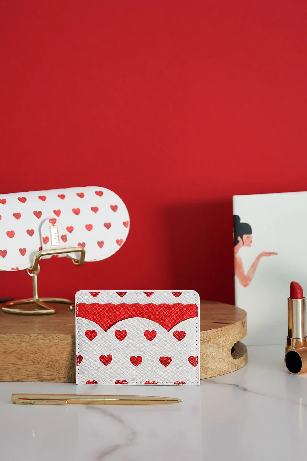 all-the-way-to-say-heart-porte-cartes-cuir-pu-c-urs-8-cm image 3