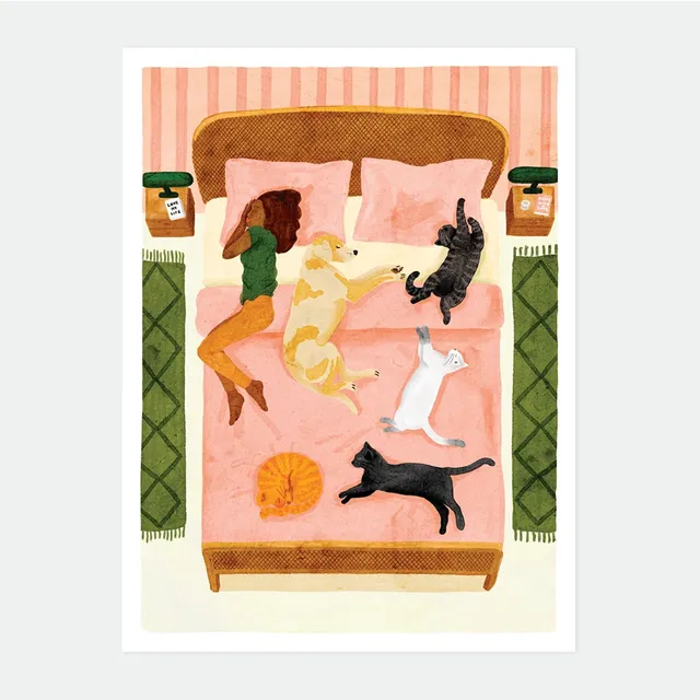 all-the-way-to-say-happy-pets-affiche-chien-chat-18x24cm image 1