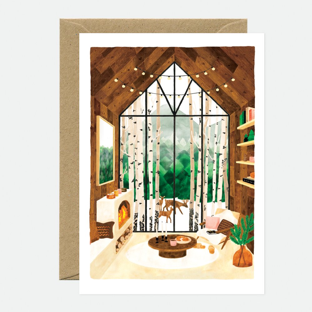 all-the-way-to-say-lapland-carte-de-voeux-a6-chalet-hiver image 1