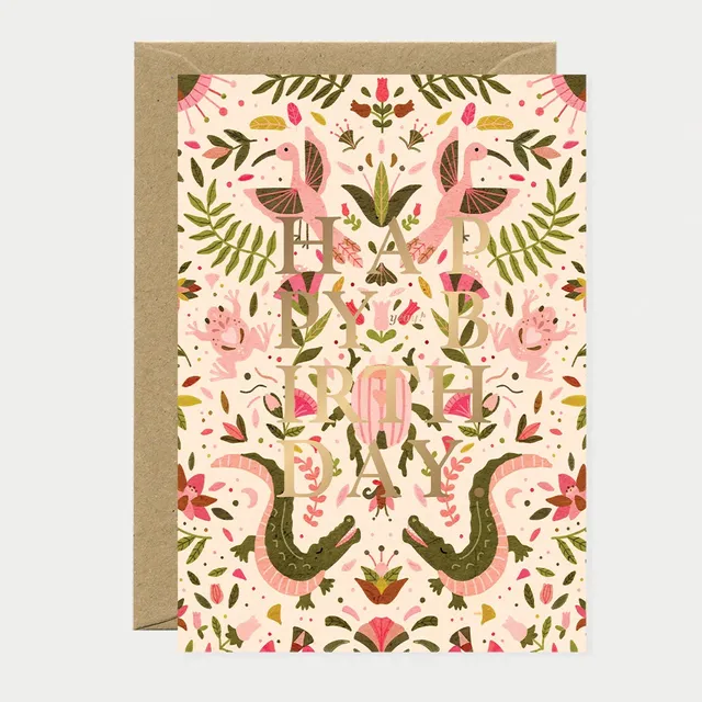 all-the-ways-to-say-pink-croco-carte-anniversaire-a6-dor-e image 1