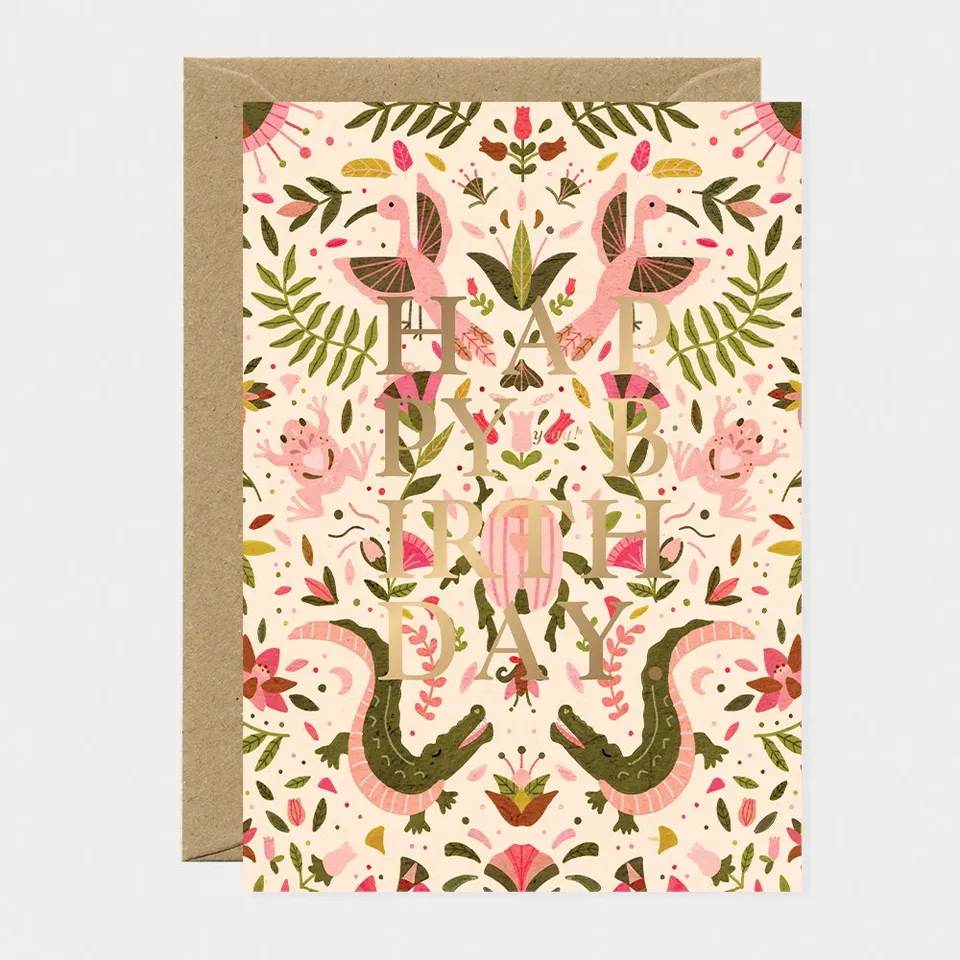 all-the-ways-to-say-pink-croco-carte-anniversaire-a6-dor-e image 1