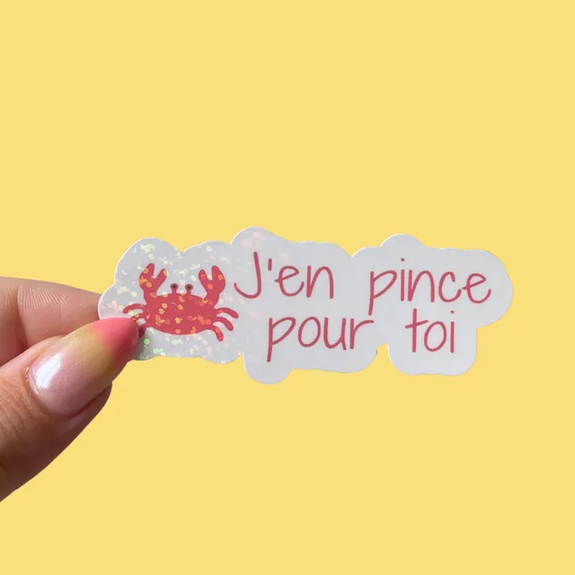 atelier-naholi-stickers-j-en-pince-pour-toi-autocollant-crabe image 1