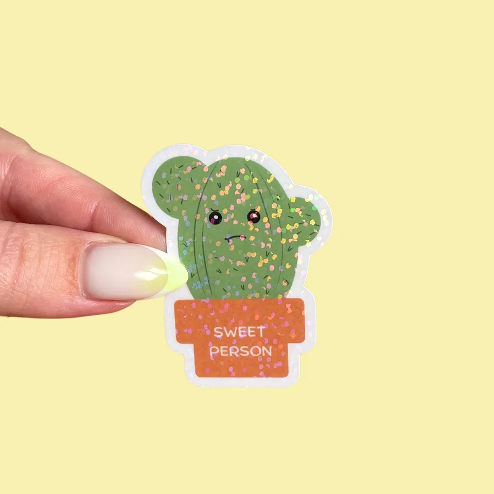 atelier-naholi-cactus-sweet-person-sticker-holographique-4x5-4 image 1