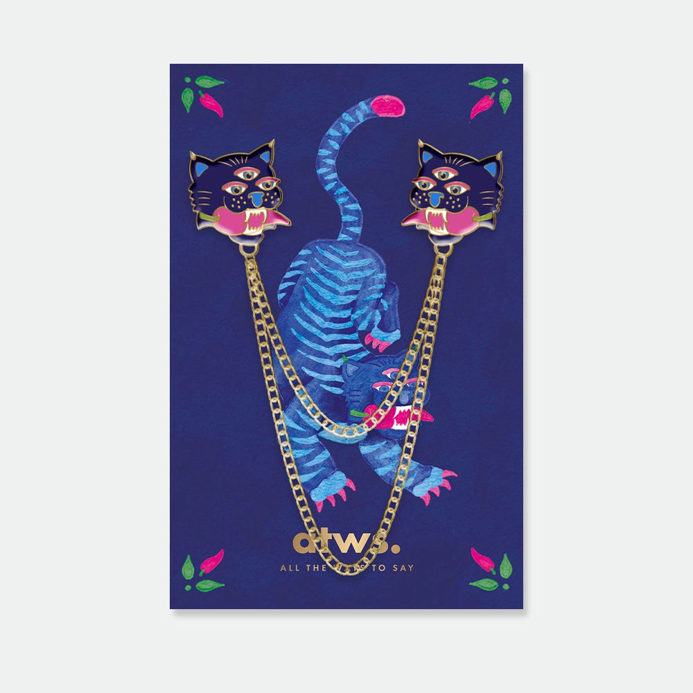 all-the-way-to-say-duo-tiger-chain-pin-s-tigre-mail-dor image 1