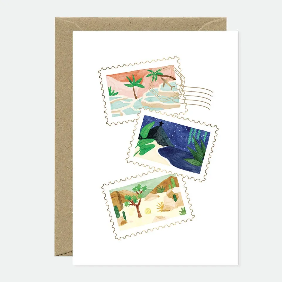 all-the-ways-to-say-travel-stamps-carte-v-ux-dor-e-a6 image 1