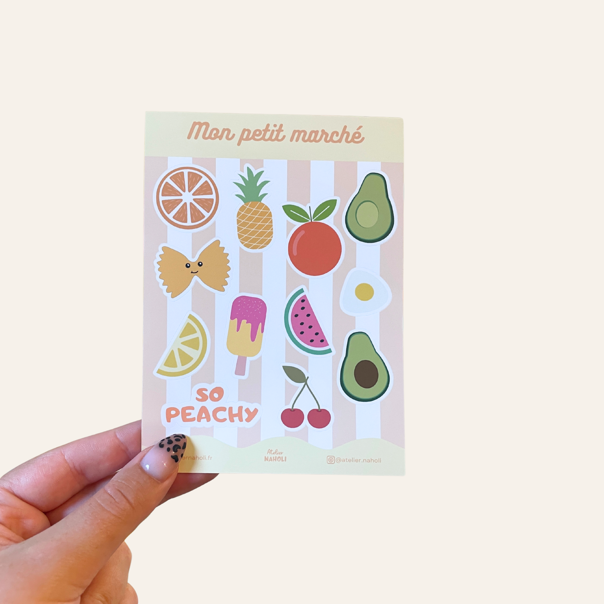 atelier-naholi-planche-de-stickers-mon-petit-march-a6-mat image 2