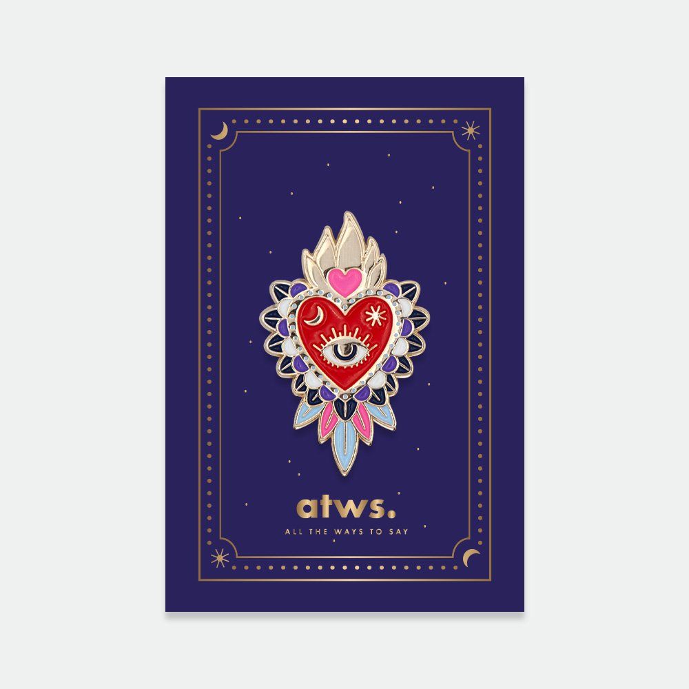 all-the-ways-to-say-ex-voto-pin-s-coeur-dor-23x27mm image 1