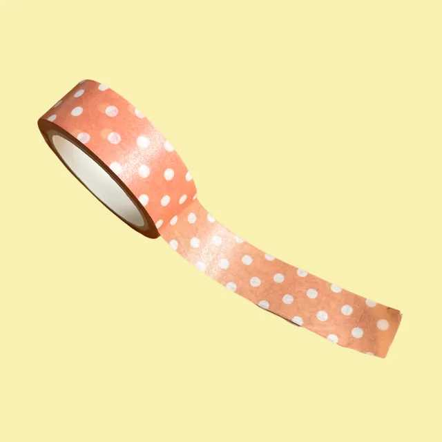 atelier-naholi-washi-tape-orange-pois-masking-tape image 1
