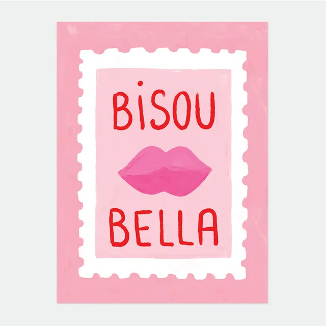all-the-ways-to-say-bisous-bella-affiche-29-7-x-39-7-cm-rose image 1