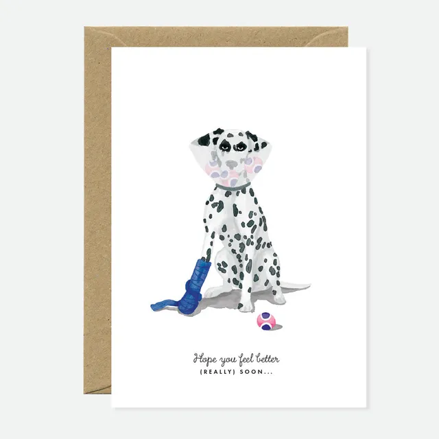 all-the-way-to-say-feel-better-dog-carte-de-voeux-a6-chien image 1