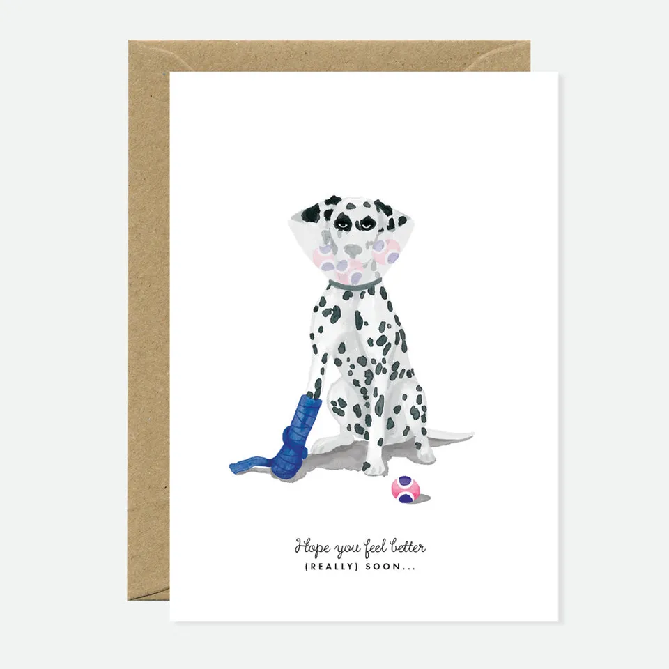 all-the-way-to-say-feel-better-dog-carte-de-voeux-a6-chien image 1