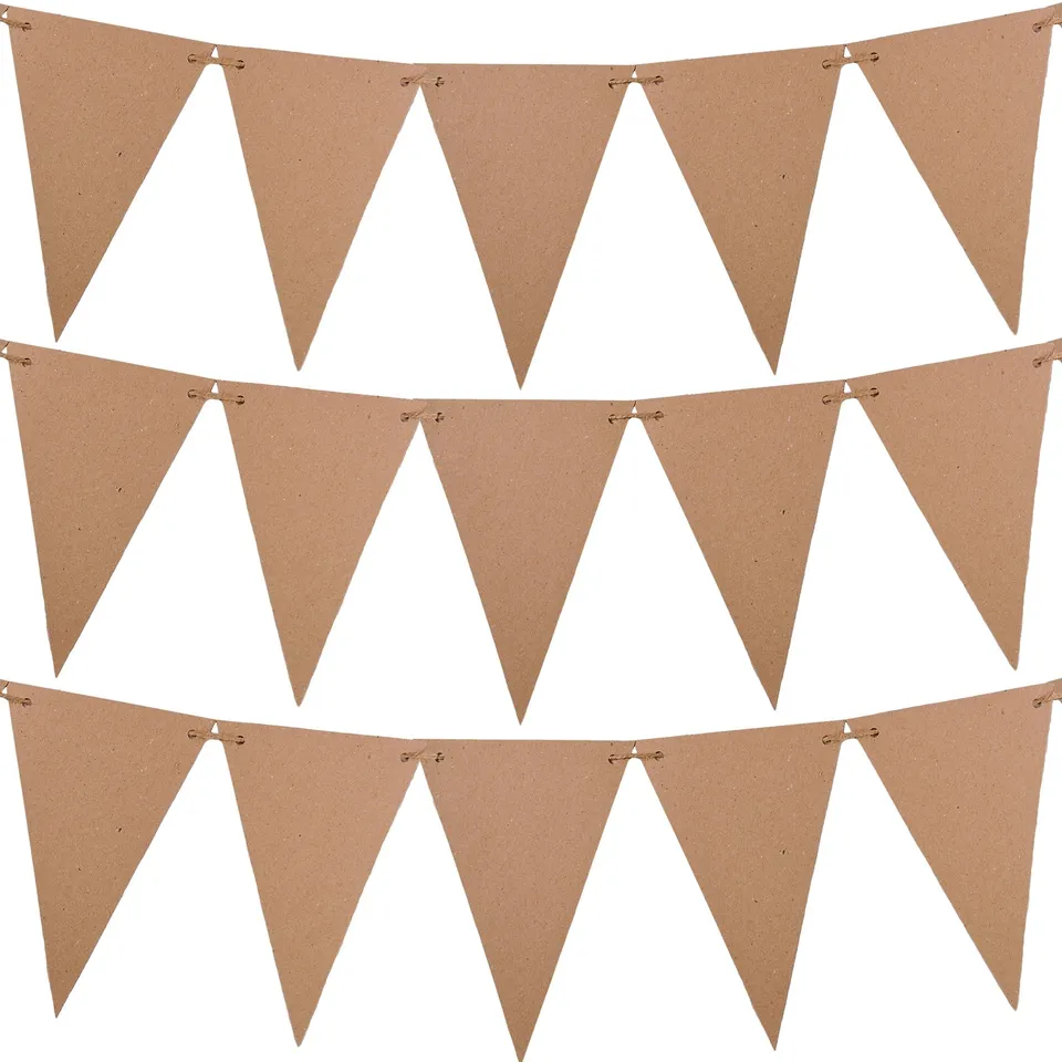 carnival-papers-kit-guirlande-24-fanions-kraft-ficelle-jute image 1