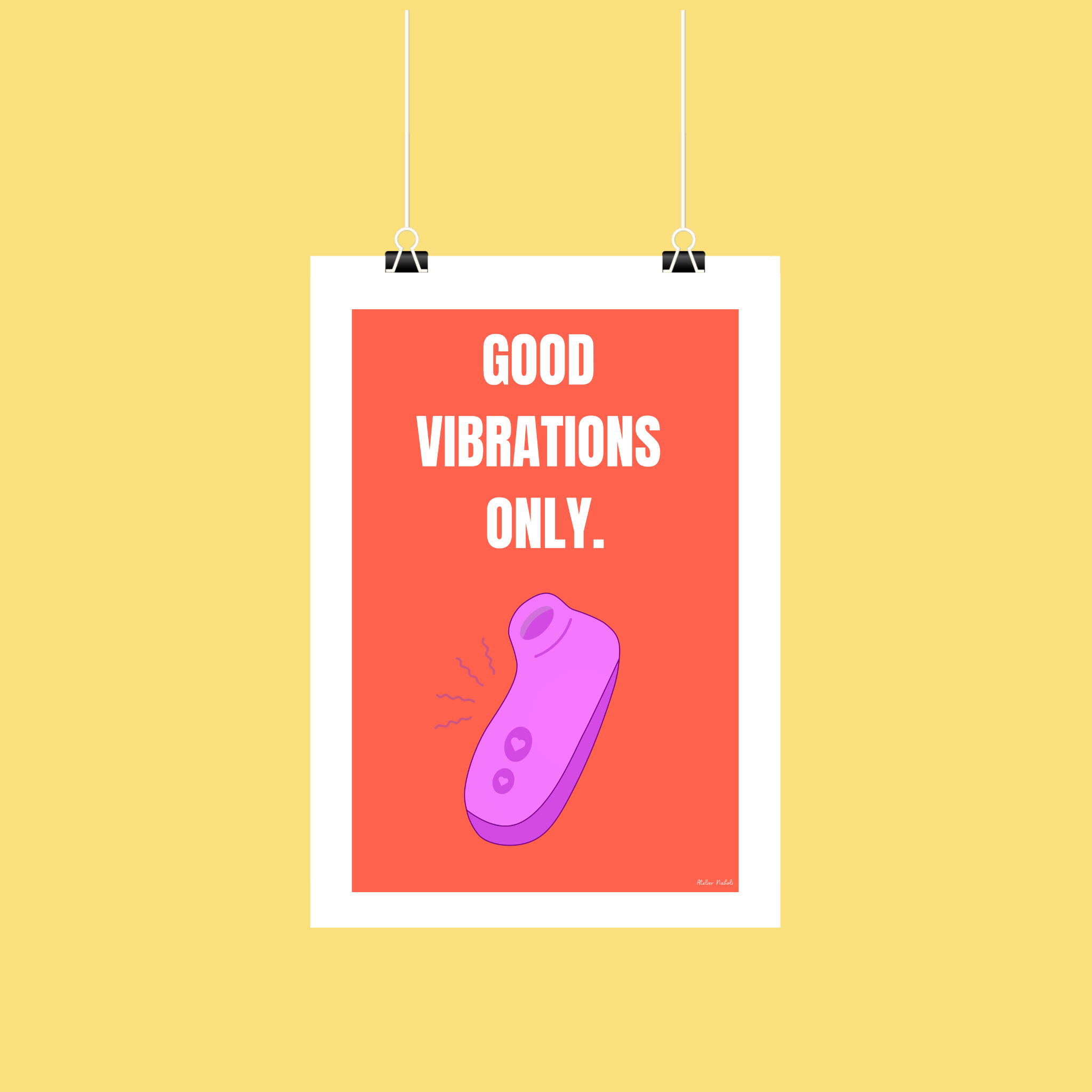 atelier-naholi-affiche-good-vibrations-only-a4-papier-mat image 1