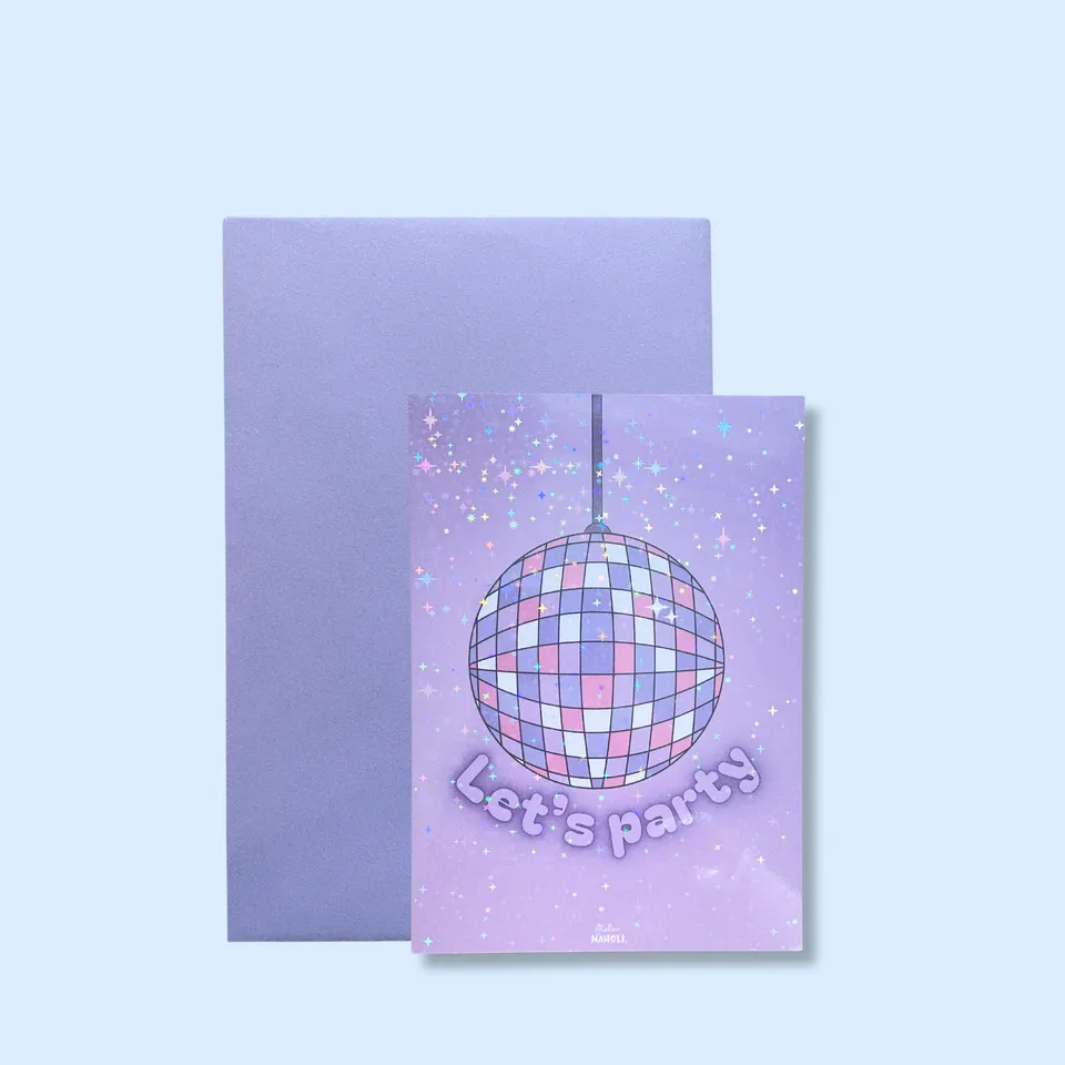 atelier-naholi-carte-boule-disco-let-s-party-paillettes image 1
