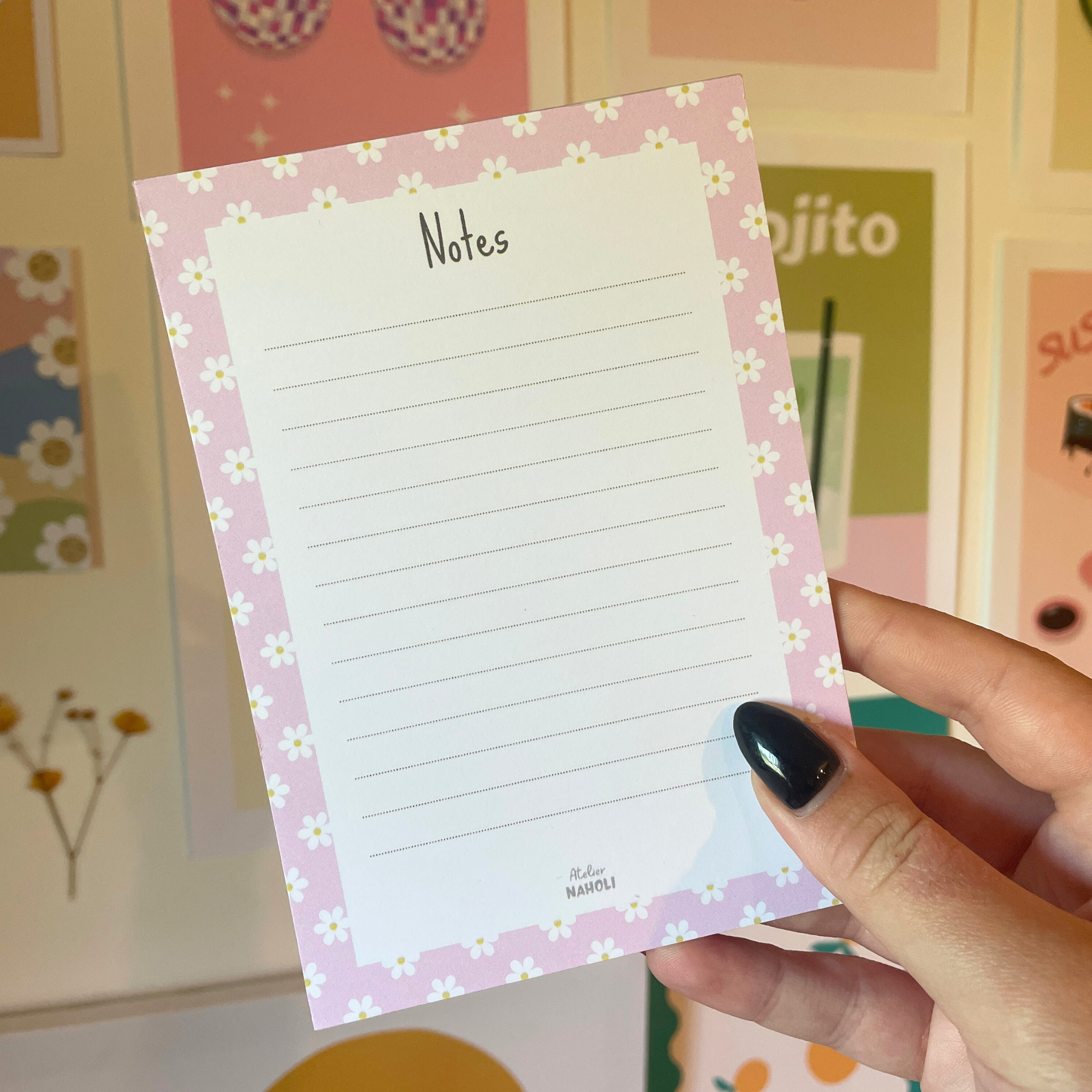 atelier-naholi-bloc-notes-marguerite-daisy-rose-carnet-a6-lign image 3