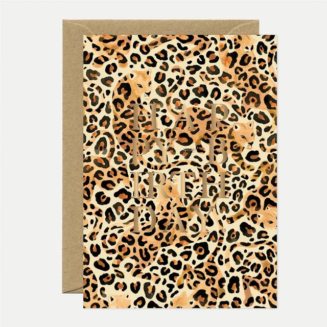 all-the-way-to-say-leopard-carte-anniversaire-a6-feuille-dor-e image 1