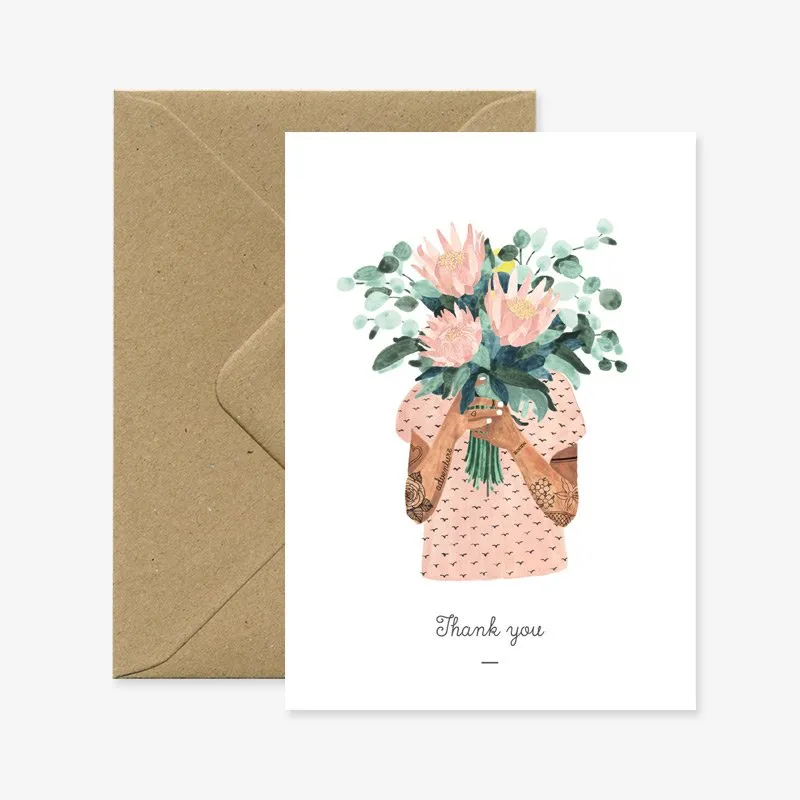 all-the-ways-to-say-tattoo-girl-carte-remerciement-merci-a6 image 1