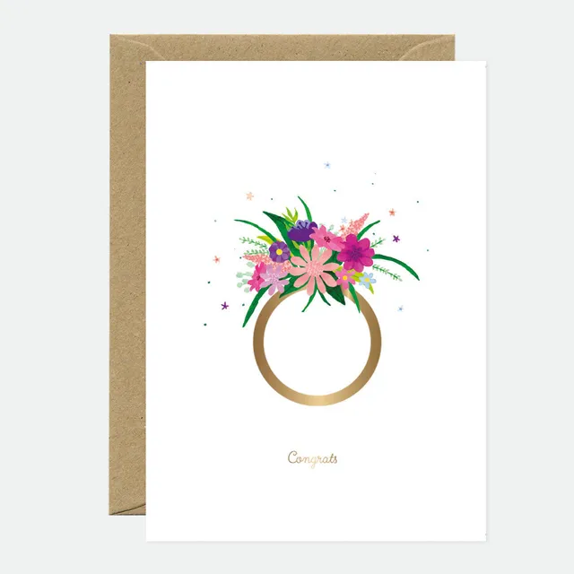 all-the-ways-to-say-flower-ring-carte-mariage-dorure-a6 image 1